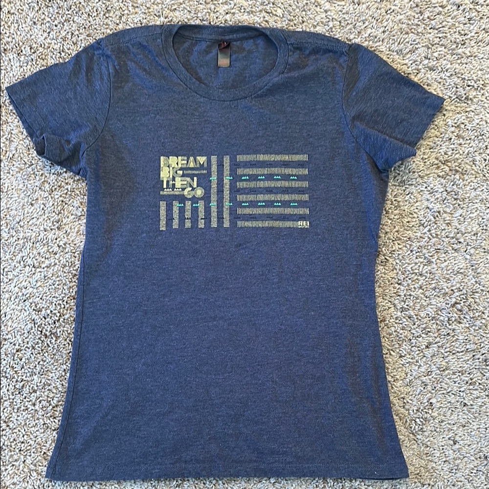 REI Blue Short Sleeve Tee soft, durable, comfortable, machine washable